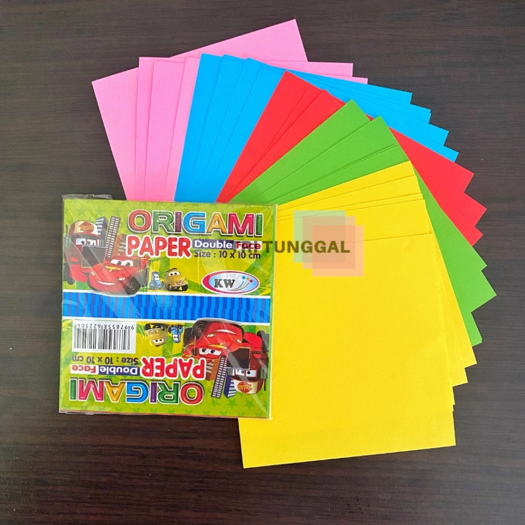 Kertas Lipat Origami 10x10 cm Papercraft Bolak Balik Warna Warni Perlengkapan Peralatan Sekolah School Stuff Stationery Tools Craft Crafting Prakarya Kertas 2 Sisi DIY Handcraft Art Color Toko Tri Tunggal Malang