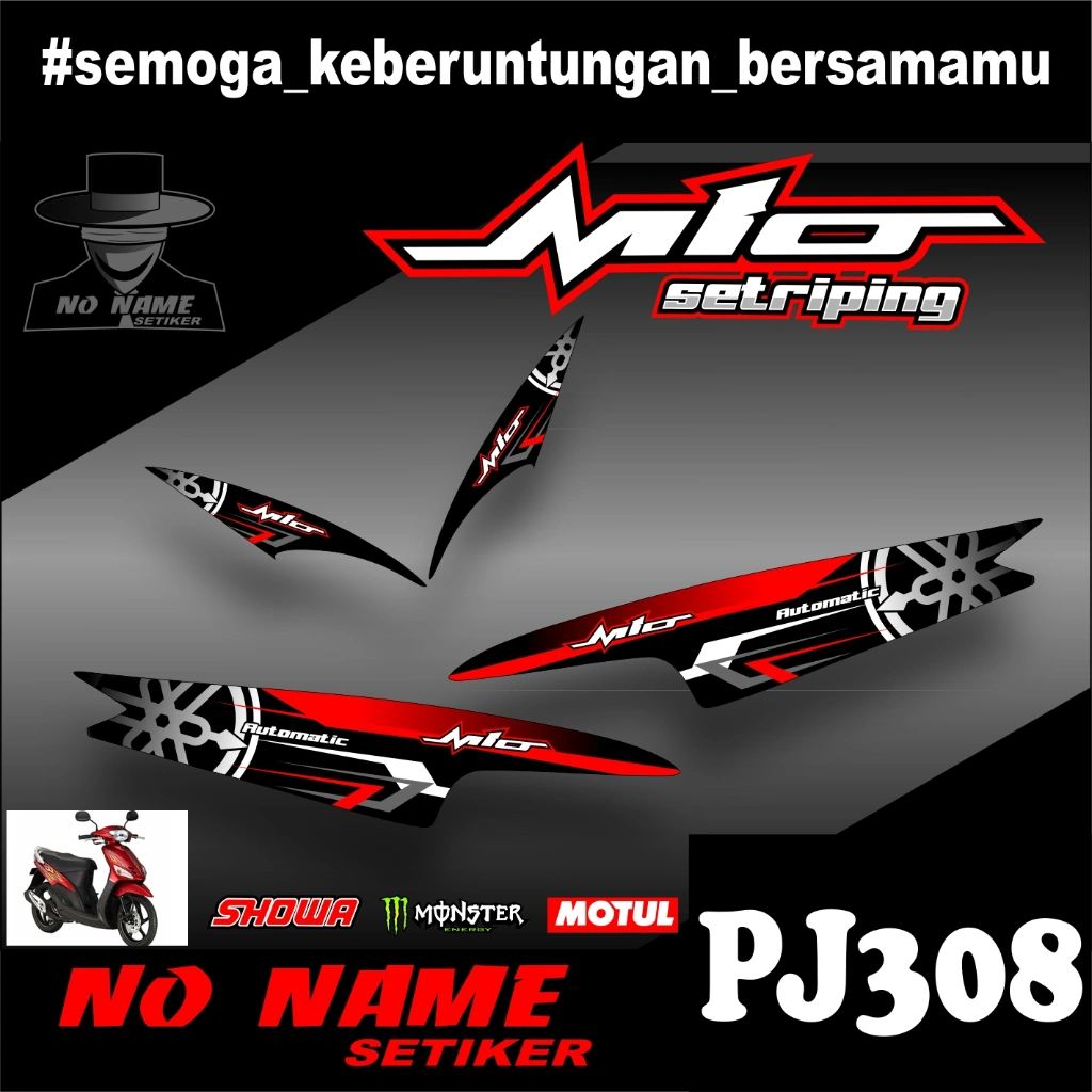 Stiker Striping Mio 110 Smile/Sporty (pj308) 2008 2009 2010 2012 2013 setiker decal mio karbu