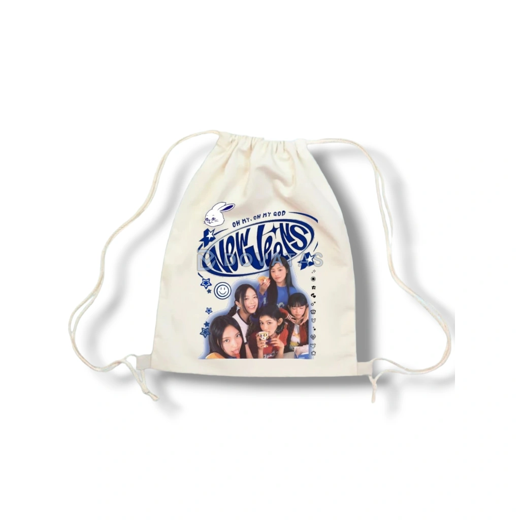 DOVATAS Drawstring Canvas Bag Y2K K-Pop Aesthetic Unisex | Eco-Friendly & Reusable