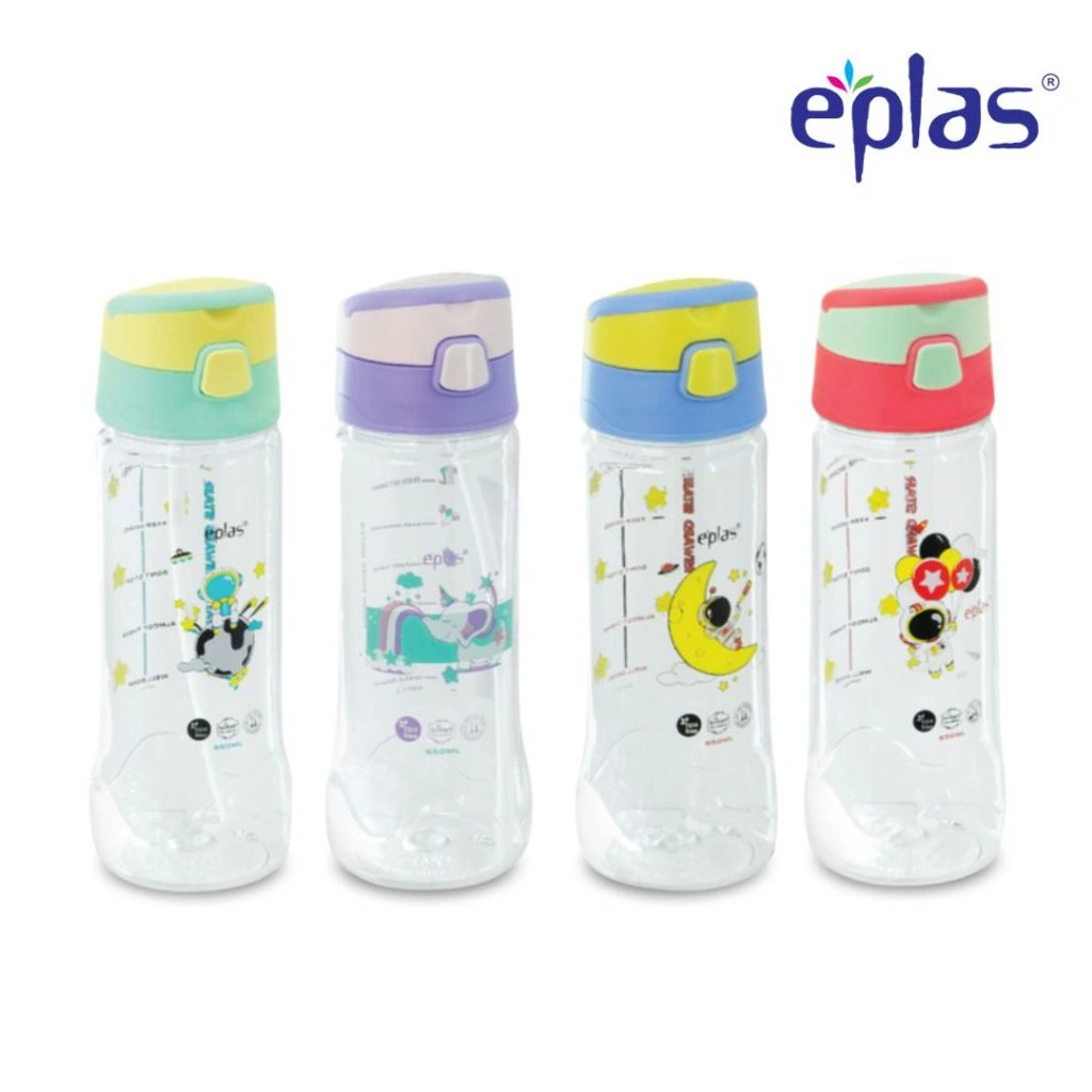 EPLAS Kids Botol Minum Anak Premium Tritan 650ml Unicorn Water Bottle With Straw & Handle EGQP-650
