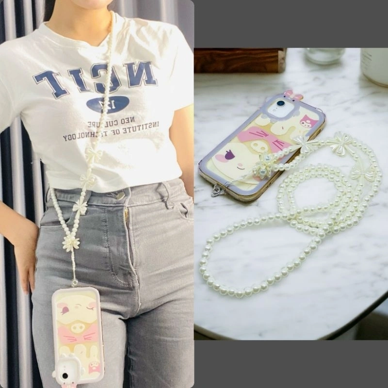 Lanyard hp selendang/tali Hp selempang/strap hp/gantungan hp mutiara