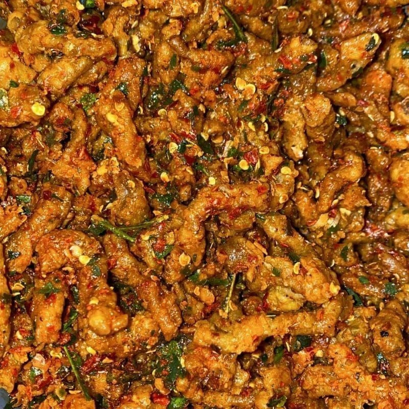 Usus Krispy Pedas Daun Jeruk 500 Gram