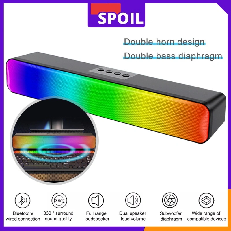 SPOIL Portable Bluetooth Speaker  Mini Soundbar with RGB Lighting