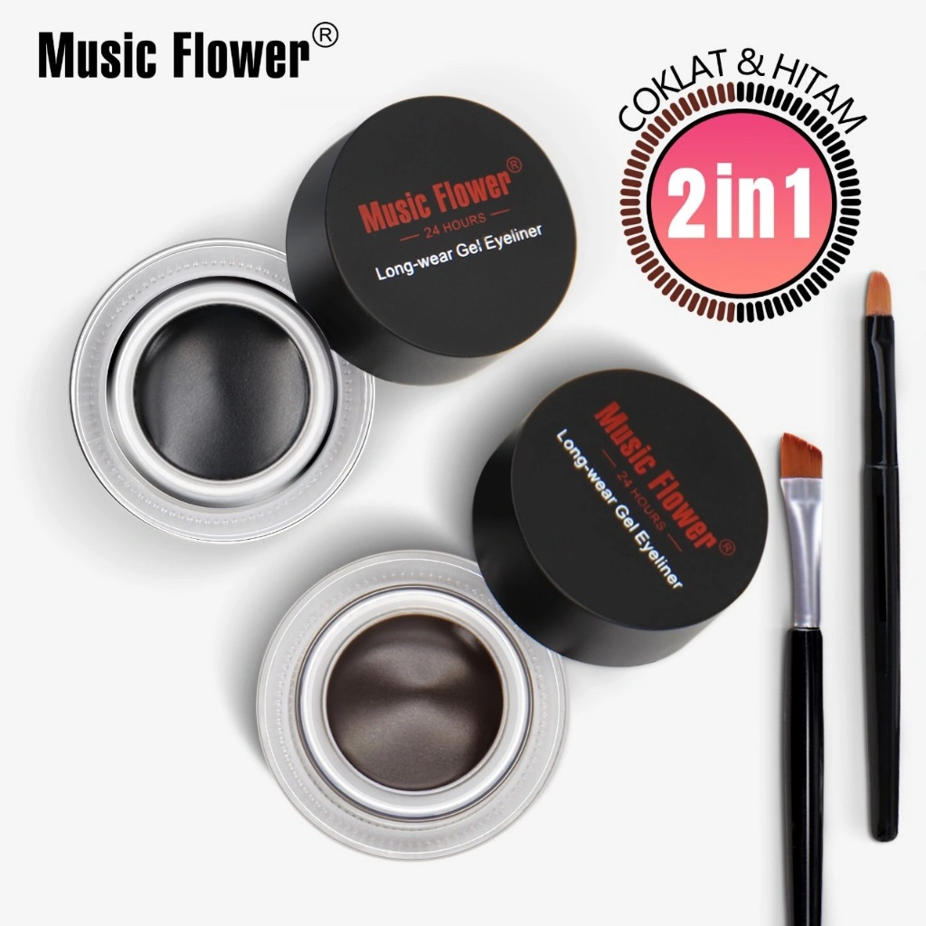 MUSIC FLOWER 2-in-1 Eyebrow & Eyeliner Gel 24H Natural Look Finish Oil Control Waterproof Smudge Proof