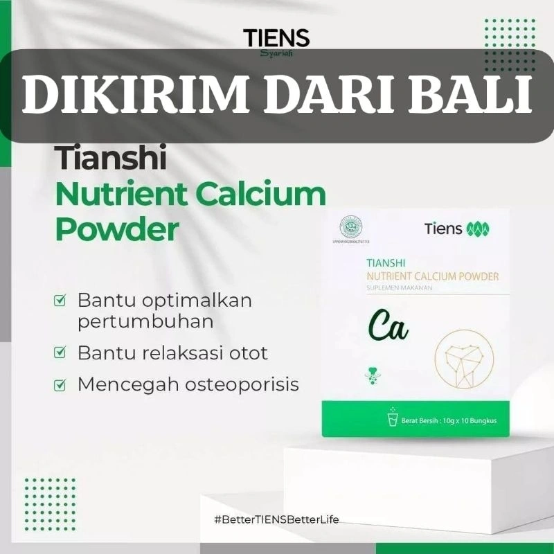 Nutrient Calcium Powder Rasa Coklat Vitamin D Tiens | Kalsium Tianshi | Susu Kalsium Tiens TCM Fitofarmaka Herbal Cina Tiongkok| Dikirim dari Tiens Denpasar Badung Bali