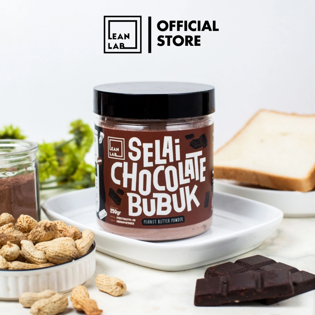 Lean Lab Selai Coklat Bubuk 250gr Chocolate Spread /Selai Coklat Bubuk (Vegan, Gluten Free, Low Fat)