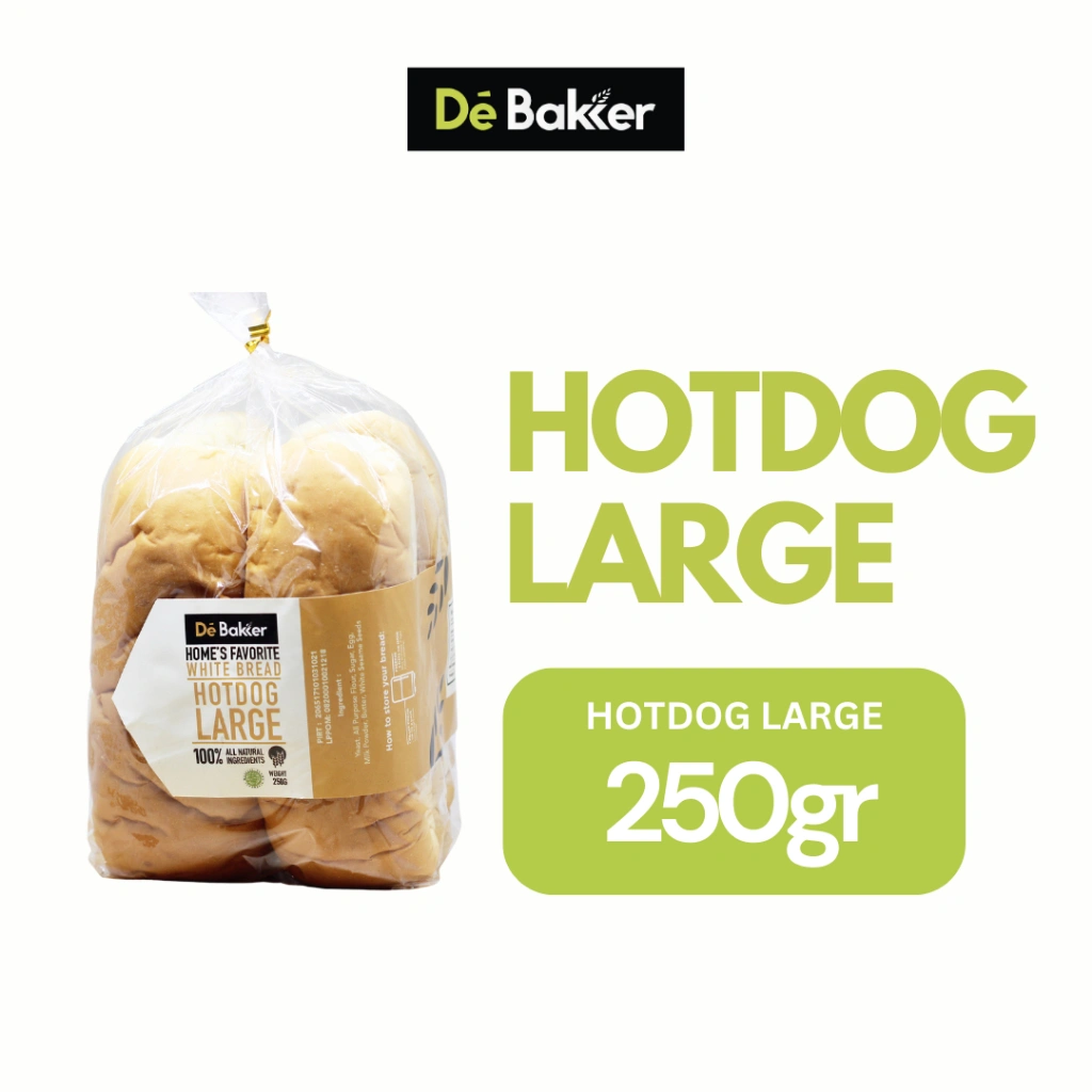 Debakker Bakery Hotdog Large Roti Hotdog  - Healthy Food - Diet Snack - Vegan Friendly - Bread Roti