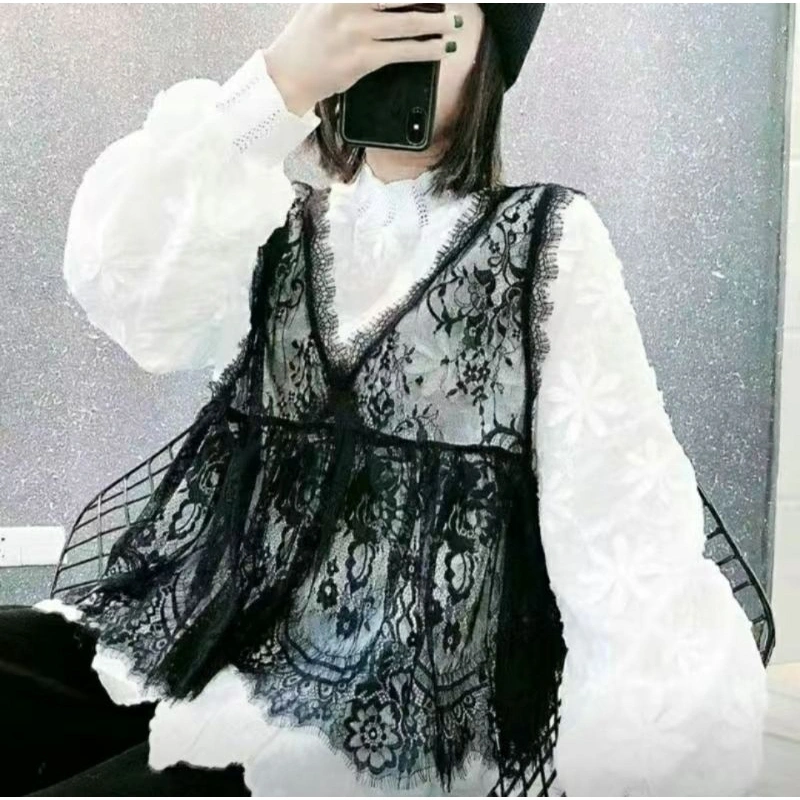 Vest Rompi Brokat Style Tanpa Tangan