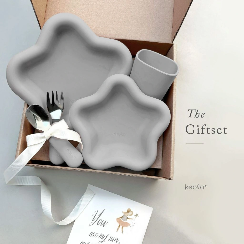 Keola 5 pcs Iconic Star Silicone Gift Set / Feeding Set Peralatan Makan Anak/ Hampers Anak Mpasi Free Gift Card and Gift Box