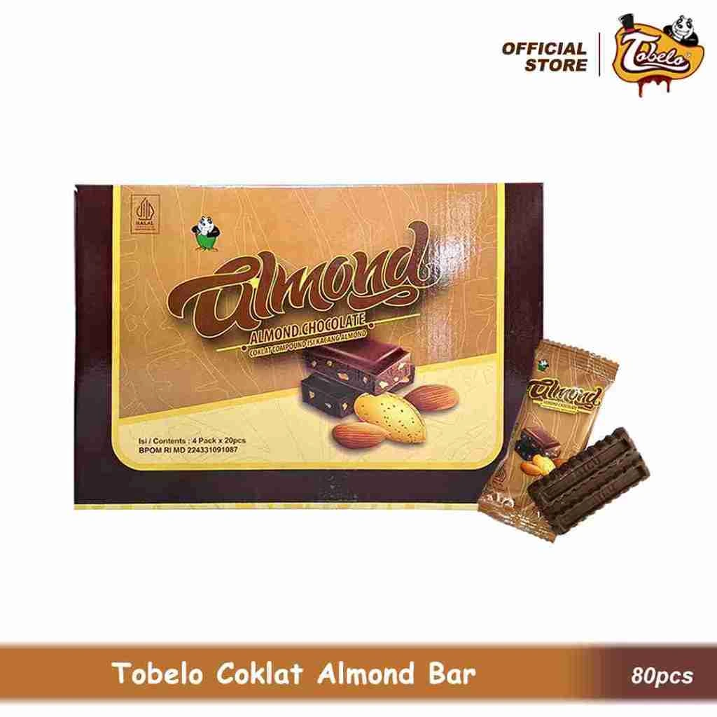 Tobelo Almond Chocolate Compound Bar isi 80pcs Makanan Coklat Batangan Manis Halal BPOM