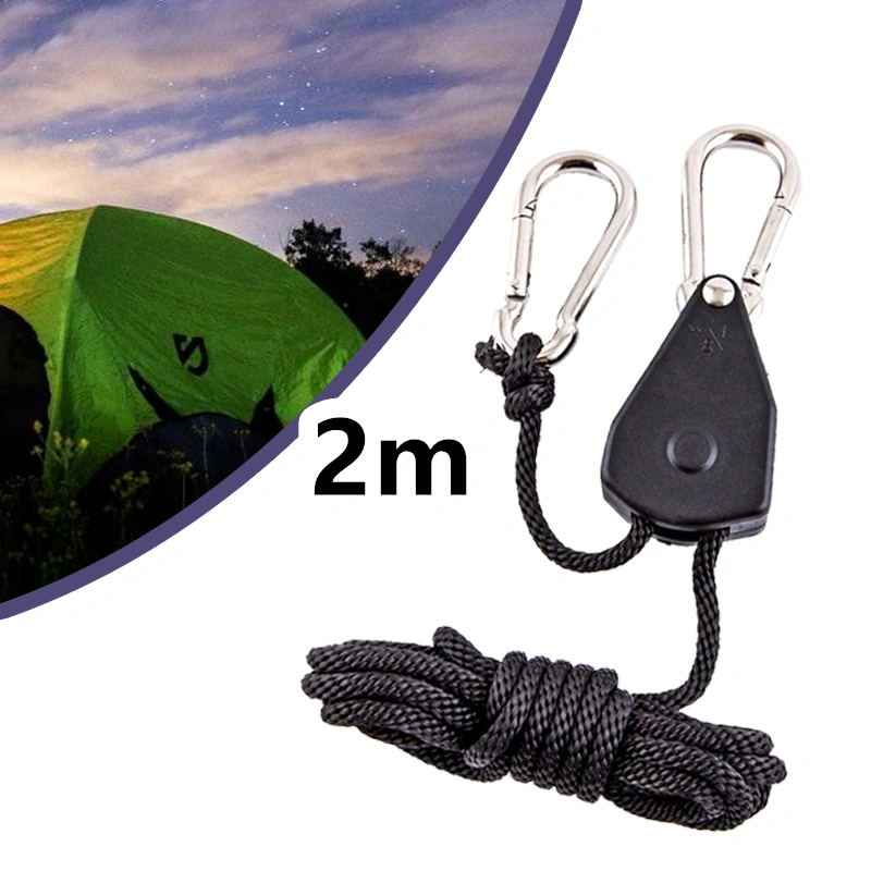 2m Katrol Tali Guyline Stopper Buckle Carabiner Flysheet Terpal Tenda Camping Alat Camping Tali Pengikat Flysheet Plus Stoper Guyline