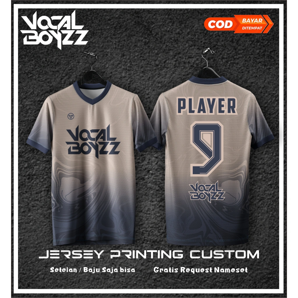 JERSEY BAJU FUTSAL SEPAK BOLA FULL PRINTING CUSTOM NAMA NOMOR PUNGGUNG DAN ATRIBUT