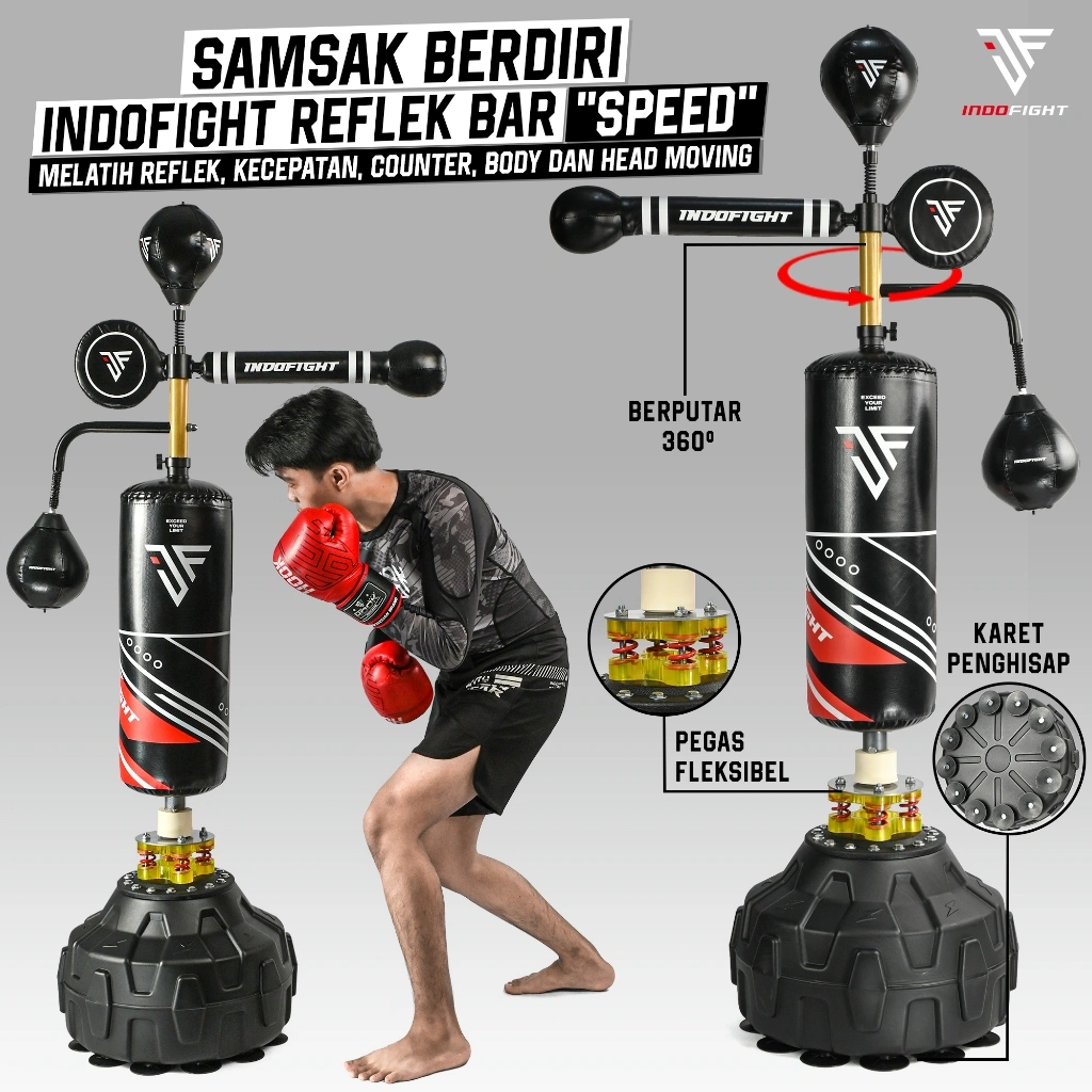 Samsak Berdiri Indofight Samsak Berdiri Reflek Bar Boxing Speed Ball Indofight