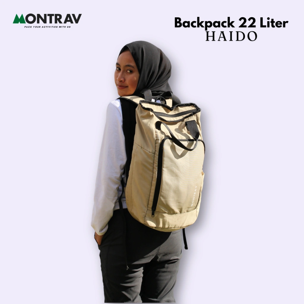 MONTRAV Haido Tas Ransel Punggung Sekolah Kerja Travelling - Daily Backpack Water Resistant