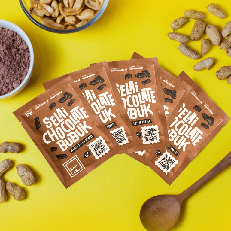 Lean Lab 2GO Selai Chocolate (13gr x5) Peanut Butter Powder / Selai Coklat Rendah Kalori