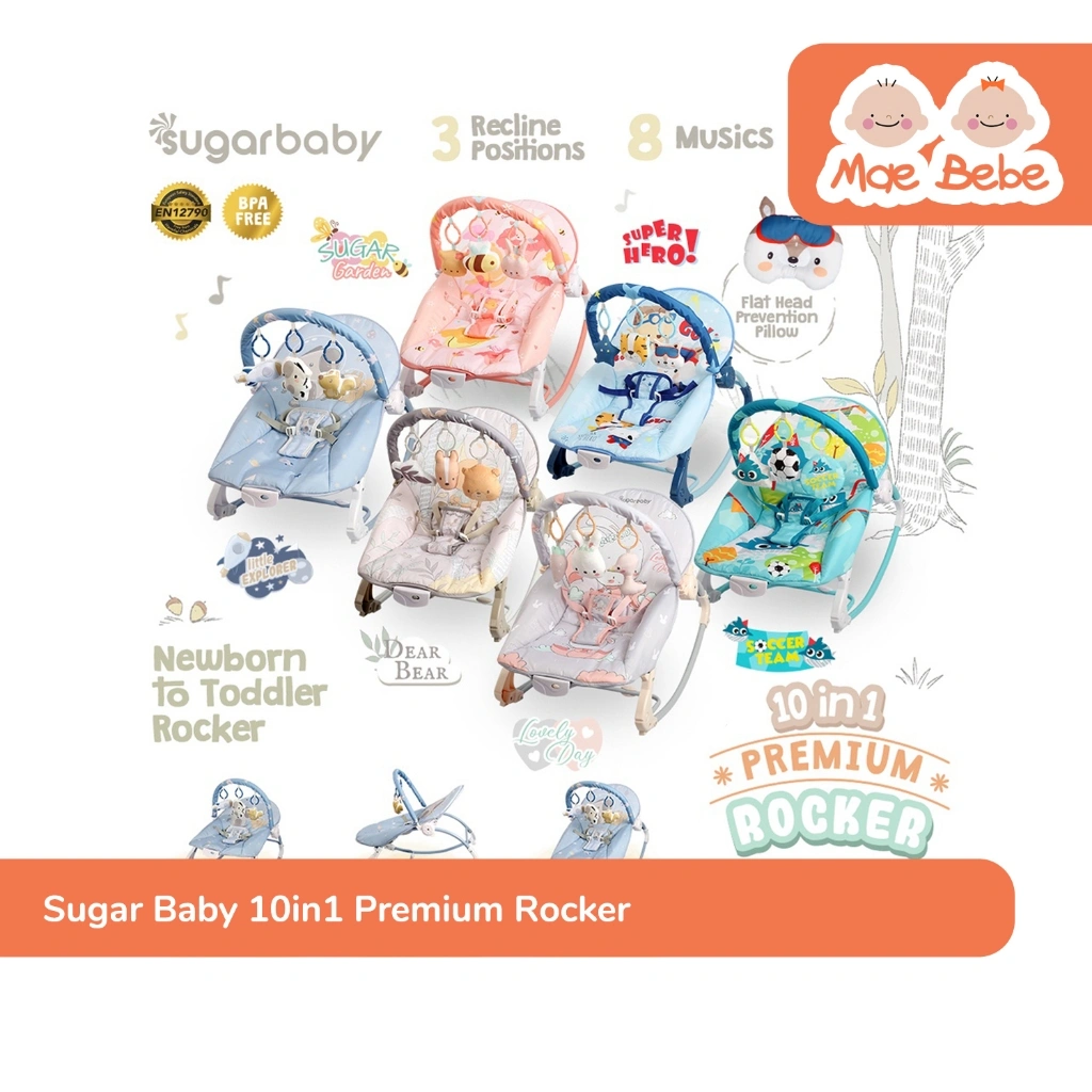 Sugar Baby 10in1 Premium Rocker Bouncer Kursi Goyang Manual Bayi