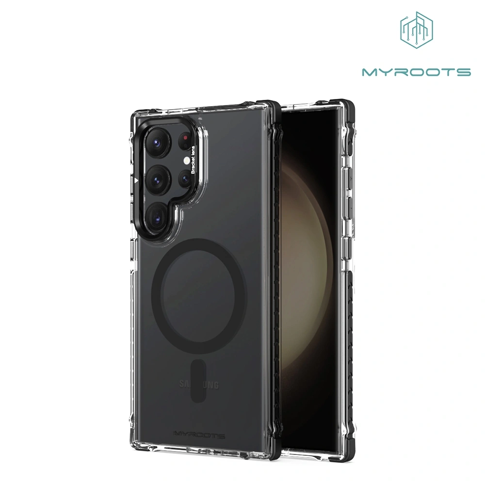 Myroots Armor Man Case For Samsung S25 S24 S23 FE Ultra 5G Casing Magsafe Bracket Lens Wireless Charger