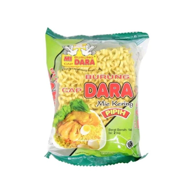 Mie Burung Dara /Mie Kering Pipih Cap Burung Dara isi 2 - 140 gr