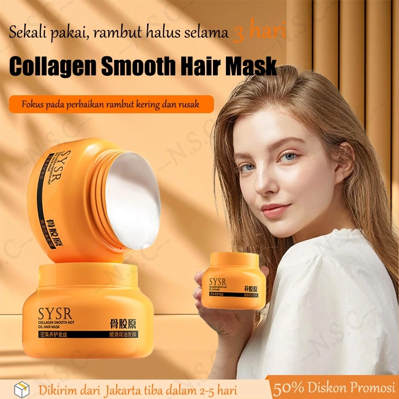 Hair Mask Smooth Hair Mask Keratin 【250ml】 hair mask keratin |  Collagen Smooth Hot Oil Hair Mask