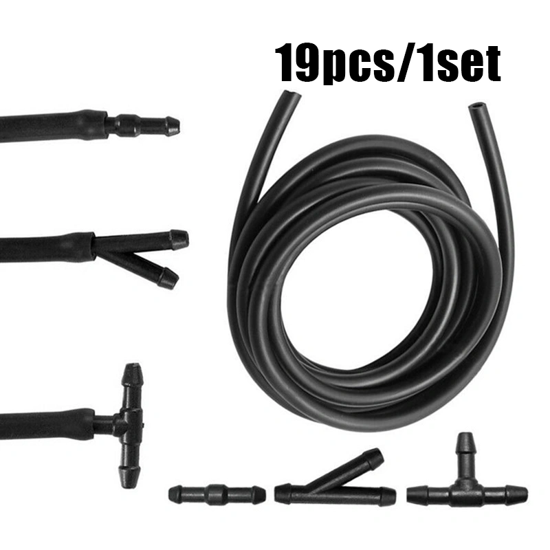 6Pcs+2M Selang，T / Y / I Selang Air Wiper Kaca Depan Mobil Panjang 2M