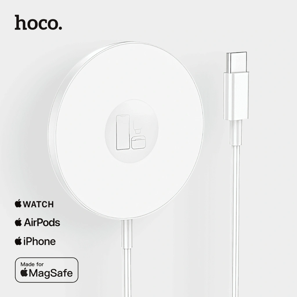 Hoco Wireless MagSafe Charger Original 15W Fast Charging Untuk iPhone Apple Watch Airpods CW50