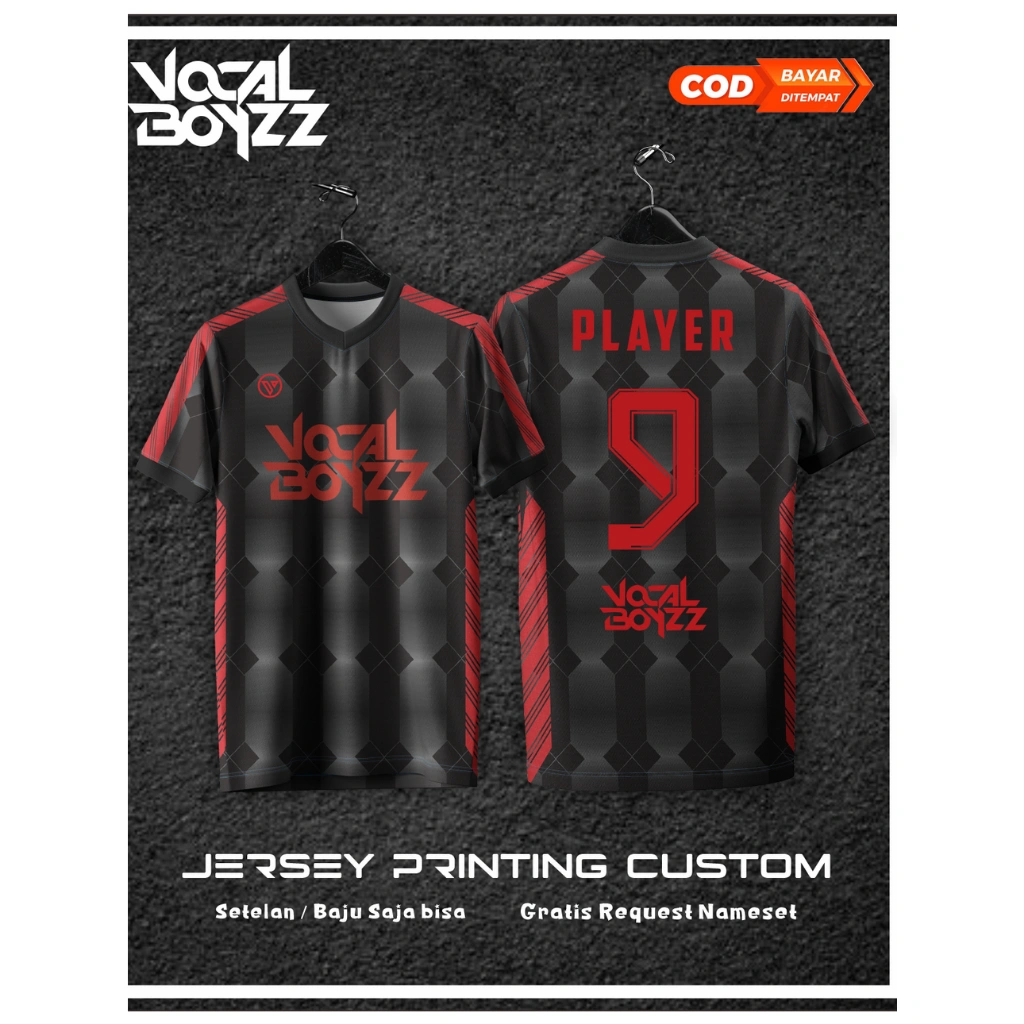 Baju Jersey Sepak Bola Jersey Futsal Full Printing Custom Gratis Request Nama Nomor Punggung