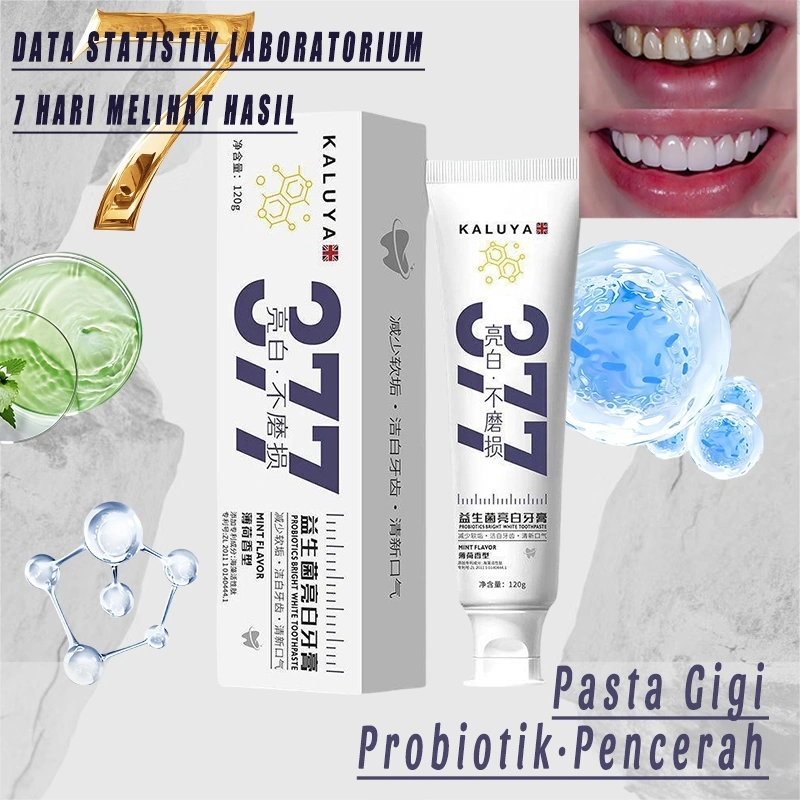 377  Pasta Gigi Pemutih Probiotik Penghilang Plak Pemutih Gigi Menyegarkan napas 120g