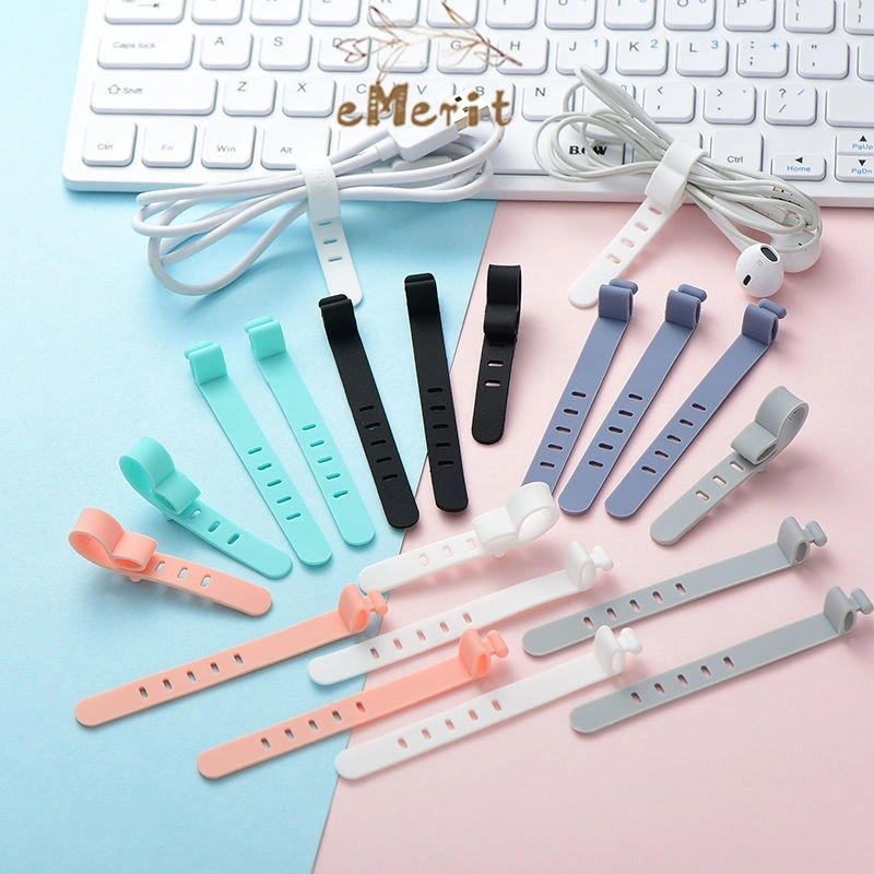 Pengikat Kabel Silikon Macaron Tie Strap Wrap Perapih Kabel Charger Earphone