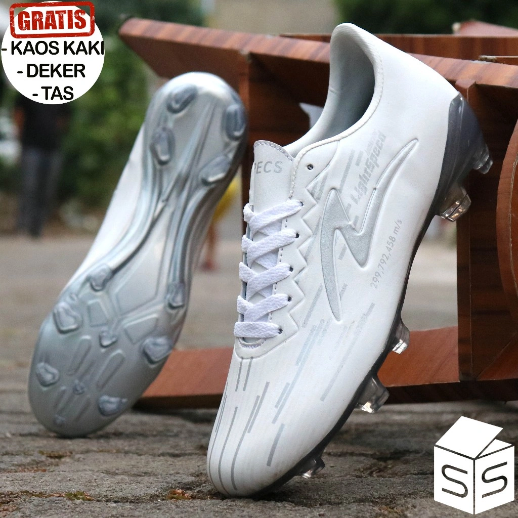 Sepatu Sepak Bola Spcs Reborn Olahraga Pria - White Grey