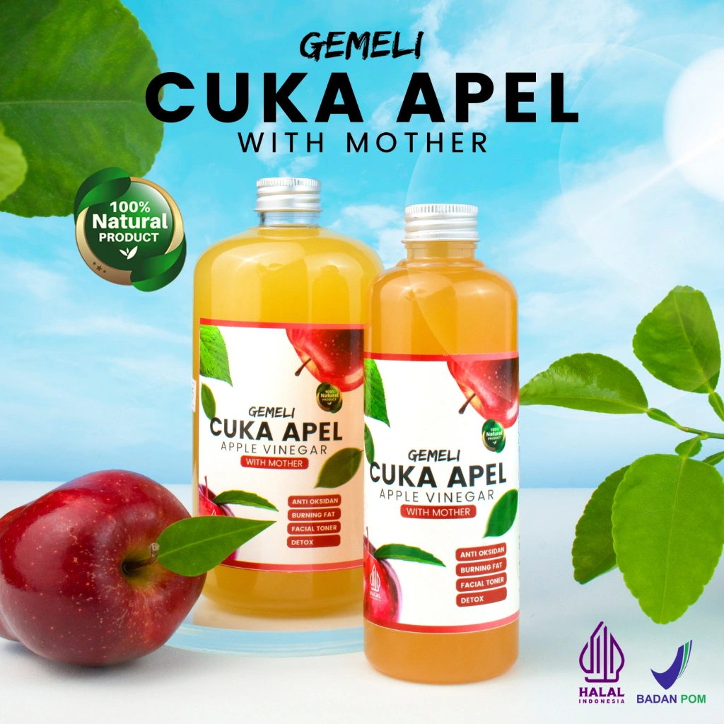 Cuka Apel Original Gemeli 1000ml With Mother