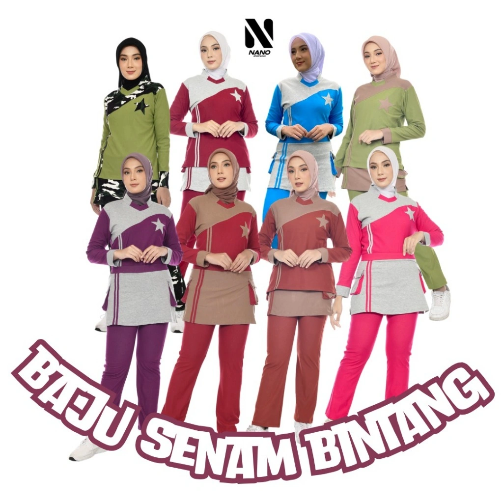 NANO SPORTSWEAR BAJU SENAM MUSLIM WANITA / BAJU SENAM MUSLIM BINTANG KIM