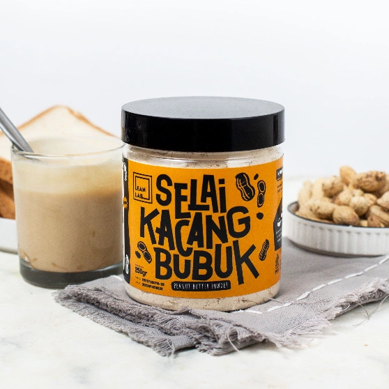 Lean Lab Selai Kacang Bubuk 250gr Peanut Butter Powder (Vegan, Gluten Free, Low Fat)
