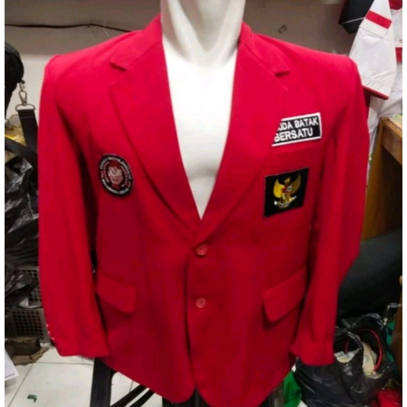 Jas Pemuda Batak Bersatu Jas Batak Merah Full Atribut