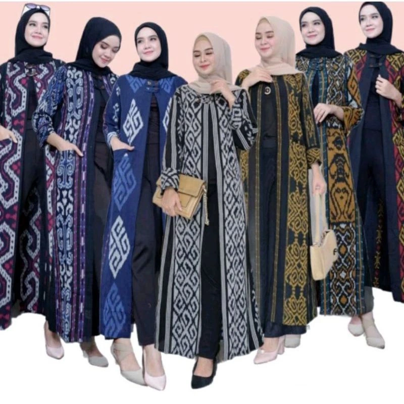 OUTER TENUN CARDIGAN LONG, CARDIGAN, BUSANA MUSLIM, OUTEWEAR WANITA