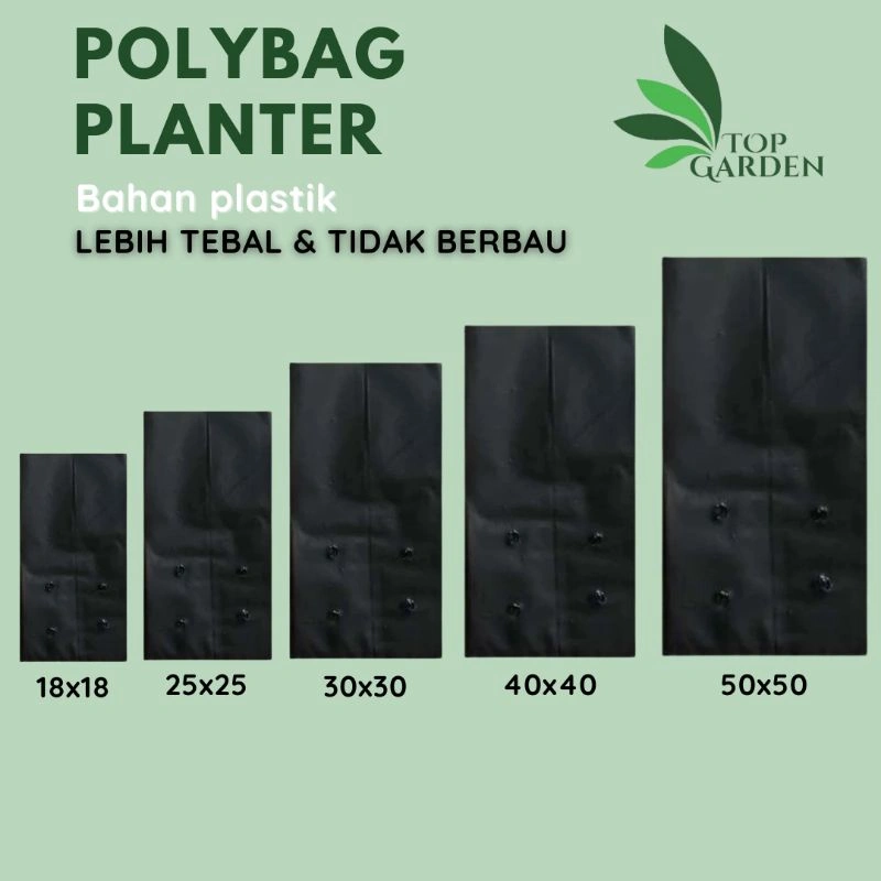 TOP GARDEN - POLYBAG SEMAI BENIH TANAMAN MEDIA TANAM HITAM 15 PCS