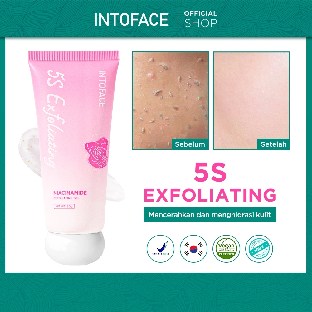 【BPOM】INTOFACE Niacinamide Whitening Exfoliating Gel 60g B3 B5 Eksfoliasi Wajah Face Scrub Peeling Gel With AHA BHA PHA Smooth Brightening Peeling