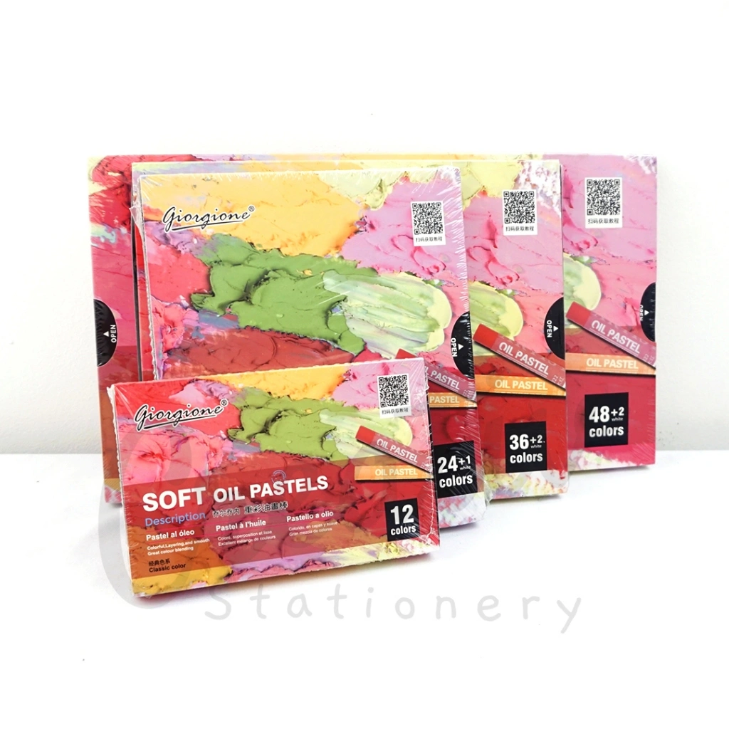 GIORGIONE Soft Oil Pastel Crayons 12 24 36 48 Colors Warna G-Op