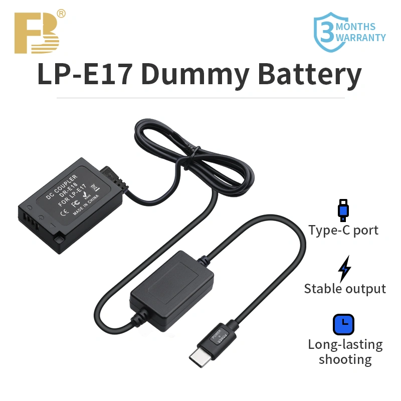 FB LP-E17 Type C USB Dummy Battery with USB-C Input for kamera Canon M6 M5 M3 M6 Mark II