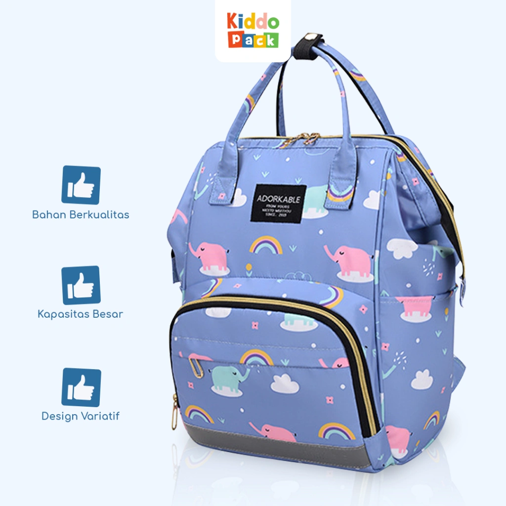 KiddoPack Tas Bayi Multifungsi Diaper Bag Ransel Backpack