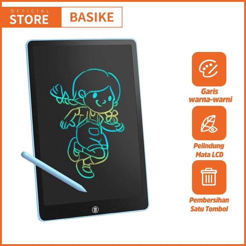 (HOT)BASIKE LCD Writing Board Drawing Tablet 16inch Eye Care One key to clear with lock & stylus Pen