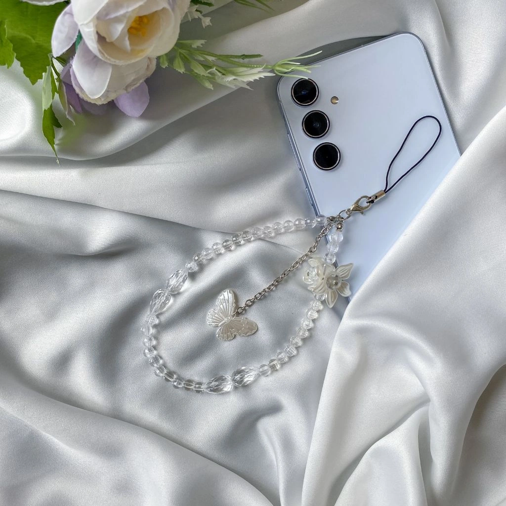 Gantungan hp best flower clear/tali hp/gelang hp/strap phone terlaris