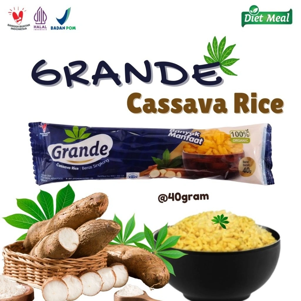 beras nasi singkong Grande kemasan 40 gram sacet