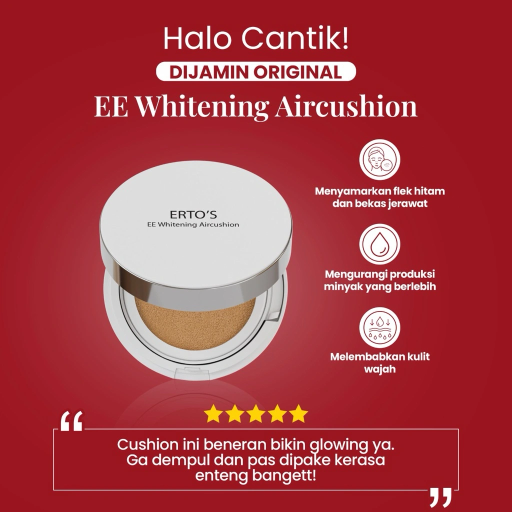 EE Whitening Cushion/Flawless Cushion/Cushion Tahan Lama/Long Lasting Cushion/Medium toHigh Coverage