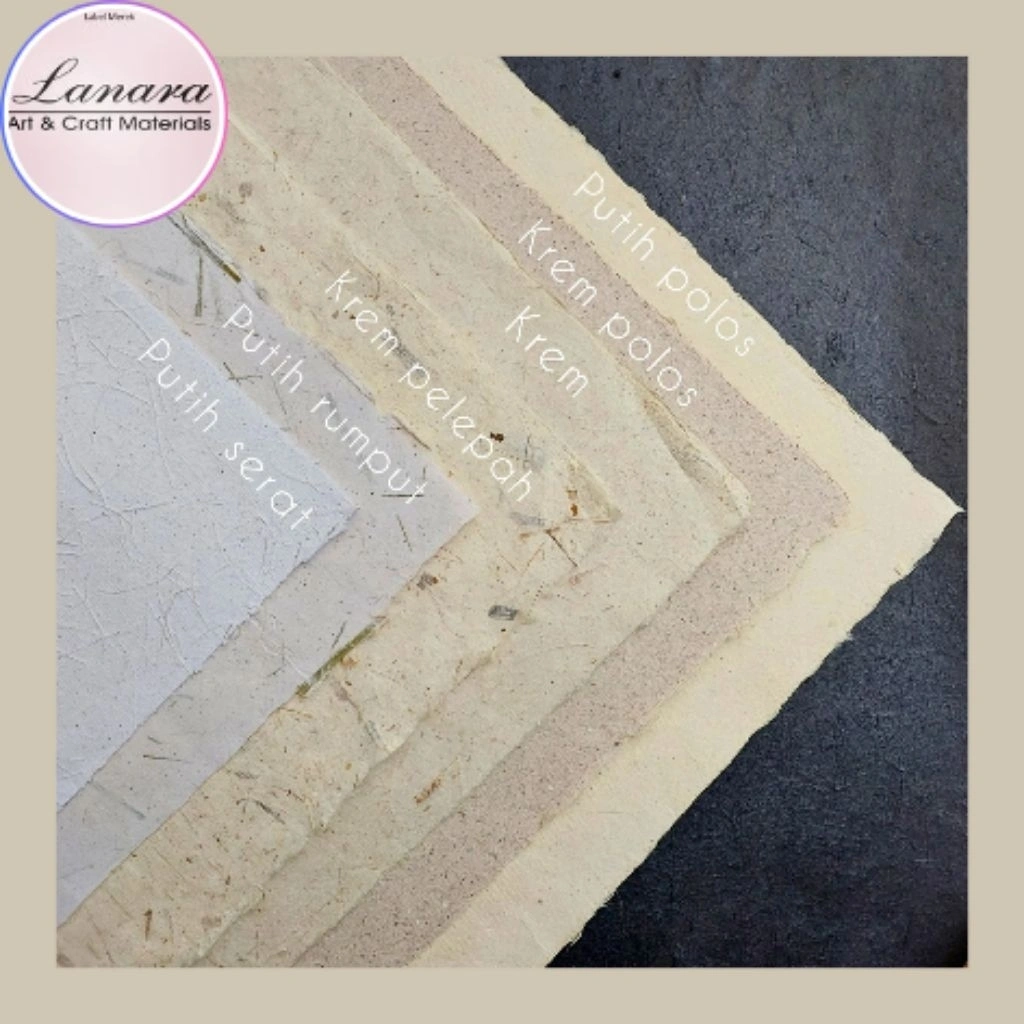 Lanara Kertas Daur Ulang Standar Natural Ukuran A2 craft paper untuk kolase dekorasi mahar craft Kerajinan Prakarya (STDN)