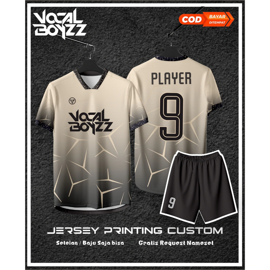 Vocal Jersey Futsal | Baju Bola Custom Printing Request Logo Nama Nomor