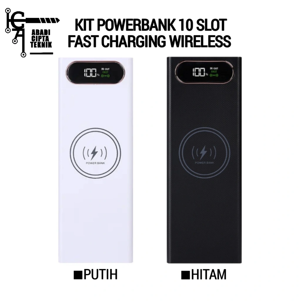 Kit DIY Power Bank Fast Charging Wireless Charging 1A 2A 5V 10 Slot Baterai 18650 Casing