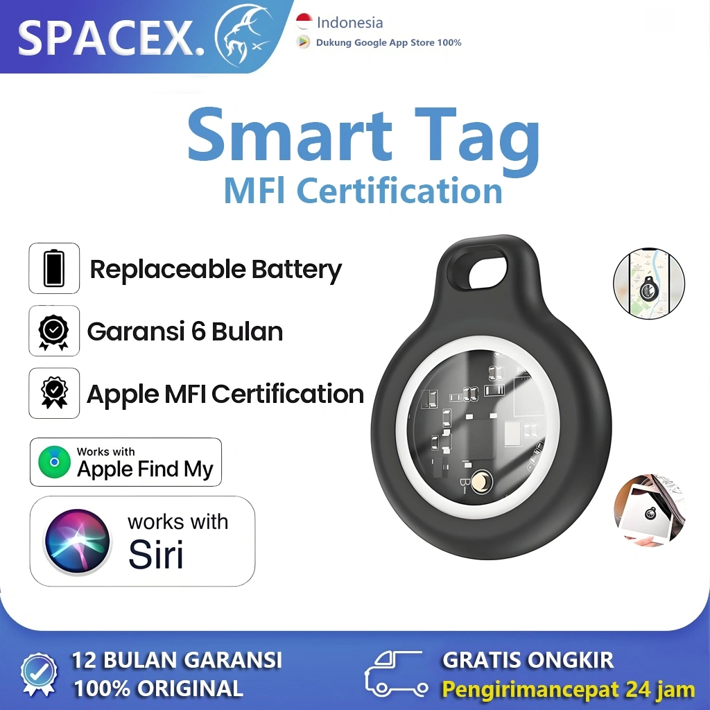 [ KHUSUS APPLE IOS ] Waterproof IP65 Smart Tag E91 GPS Locator Bluetooth iOS Support Only Airtag Look A Like WaterProof | Smart Tracker | Pelacak Lokasi GPS | Air Tag | AirTag FInd My