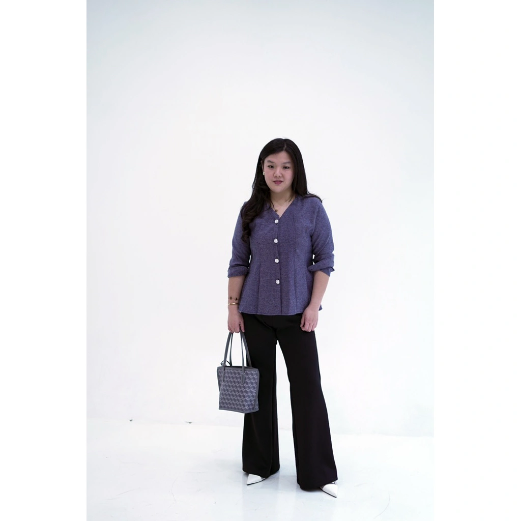 [Wear.klassy ] Katarina Denim Top / Flare top / Fuji Denim / Atasan Casual / Semiformal / Adjustable Strap