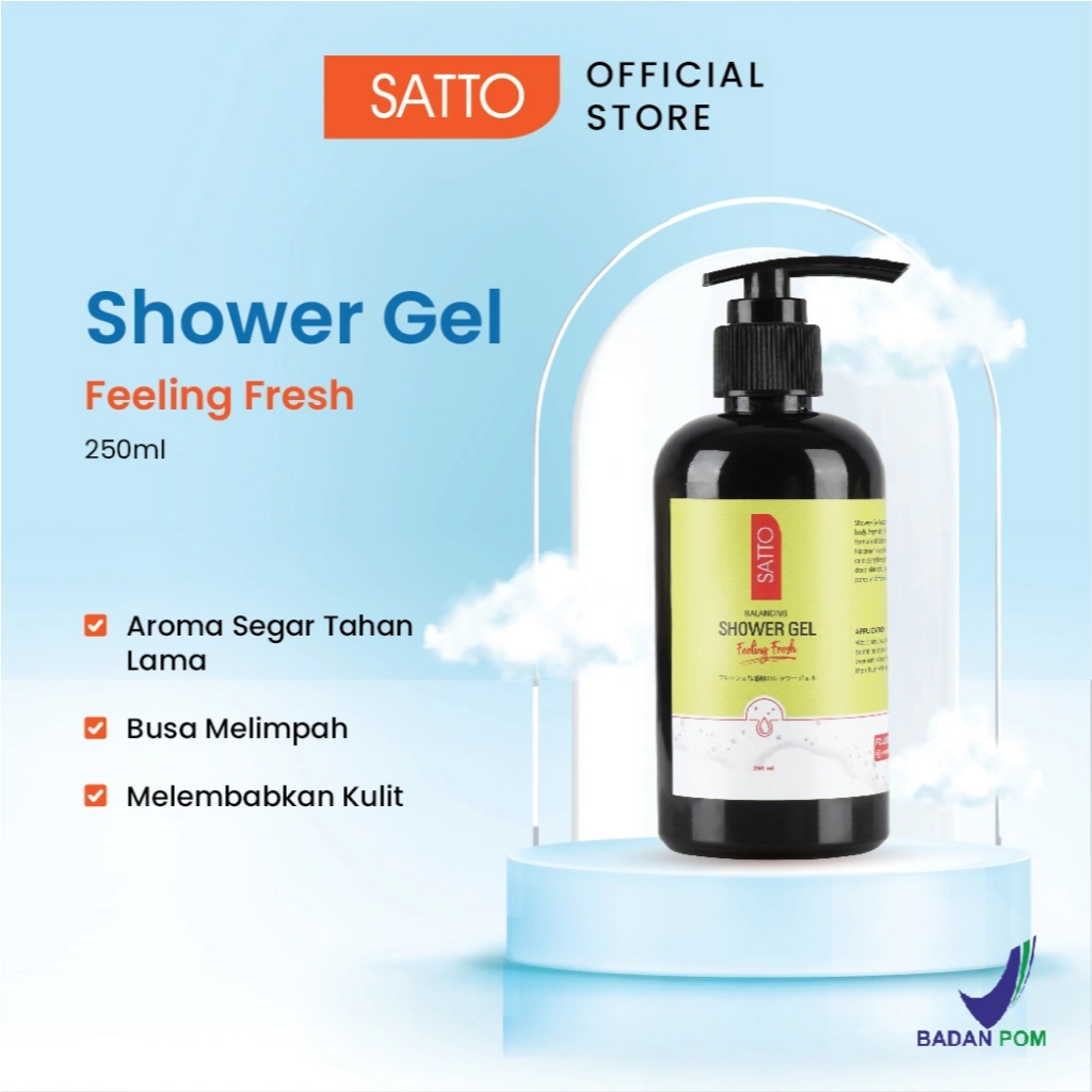 Satto Balancing Shower Gel Feeling Fresh Botol 250ML – Segarkan Kulit, Wangi Tahan Lama & Jaga Kelembapan Kulit