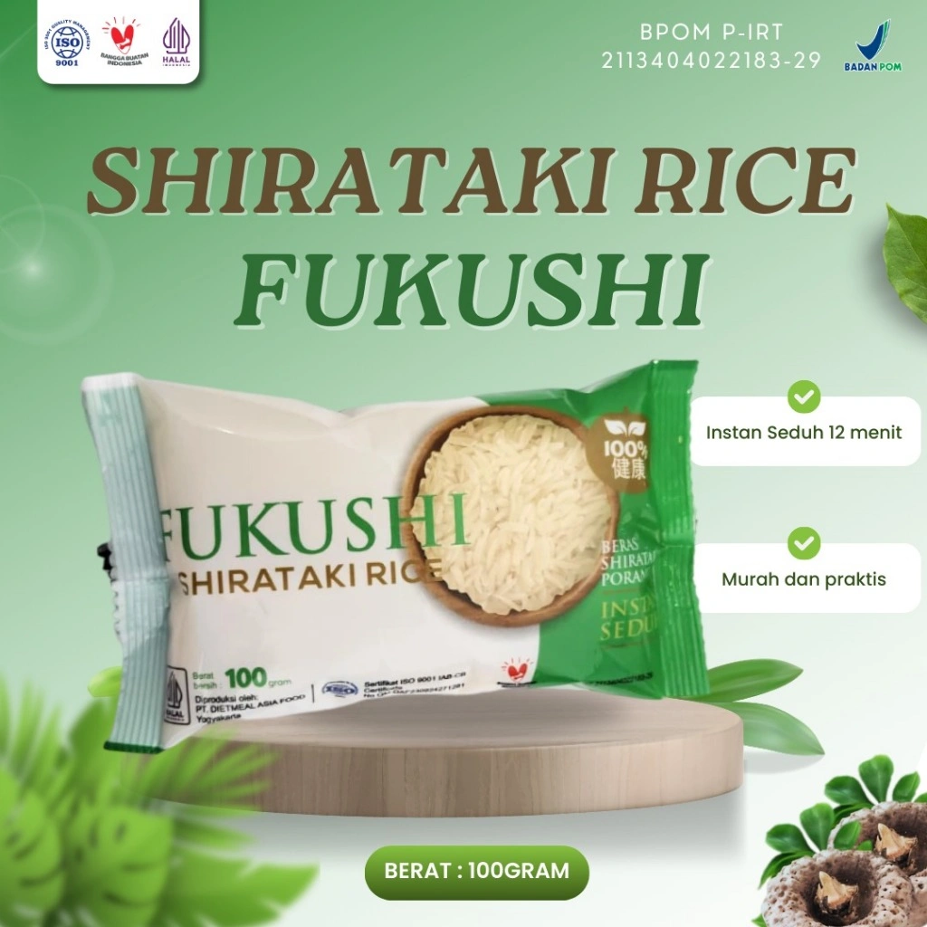 Fukushi Beras Porang Instan Praktis Kemasan 100Gram